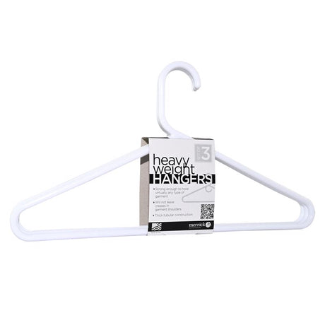 ClosetSelect Plastic White Heavy Duty Clothes Hangers 3 pk