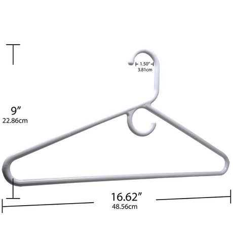 ClosetSelect Plastic White Heavy Duty Clothes Hangers 3 pk
