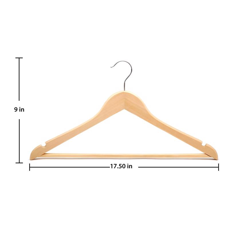 ClosetSelect Wood Brown Suit Hanger 5 pk, Pack of 6