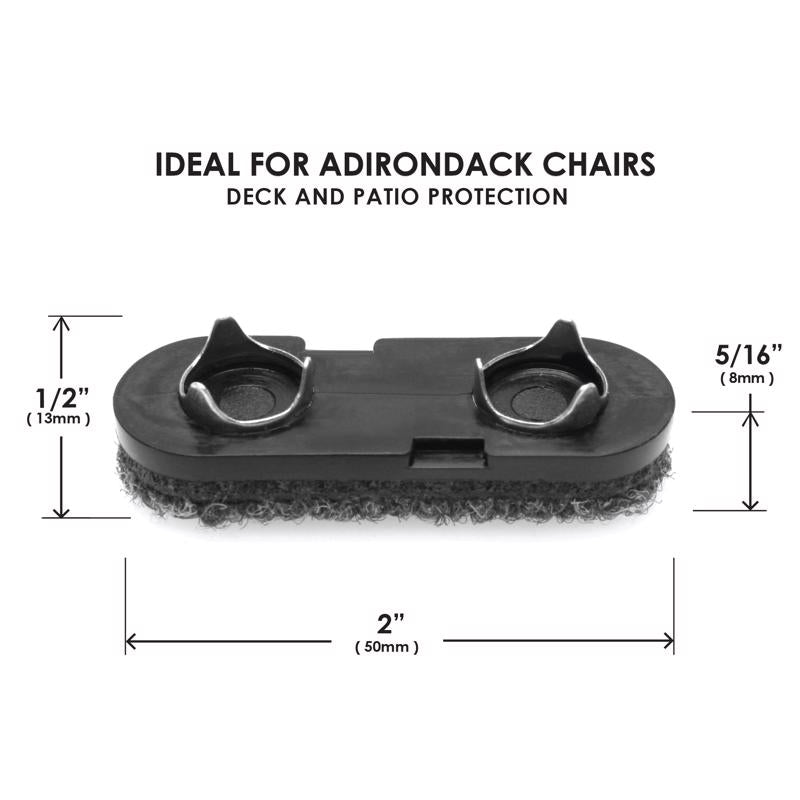 Slipstick Gorilla Outdoor Gray Tap-On Marine Grade Berber Chair Glide 8 pk, Pack of 6