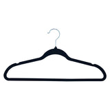 ClosetSelect 9.12 in. H X 17.2 in. W Plastic Black Flocked Hanger 5 pk