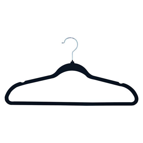 ClosetSelect 9.12 in. H X 17.2 in. W Plastic Black Flocked Hanger 5 pk