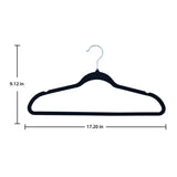 ClosetSelect 9.12 in. H X 17.2 in. W Plastic Black Flocked Hanger 5 pk