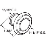 Prime-Line 1-11/16 in. D X 1-3/8 in. L Black Metal Bi-Fold Door Knob 1 pc