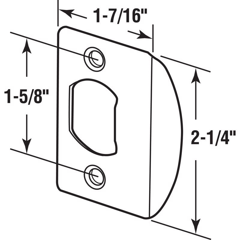 Prime-Line 2.25 in. H X 3.75 in. L Black Steel Latch Strike Plate