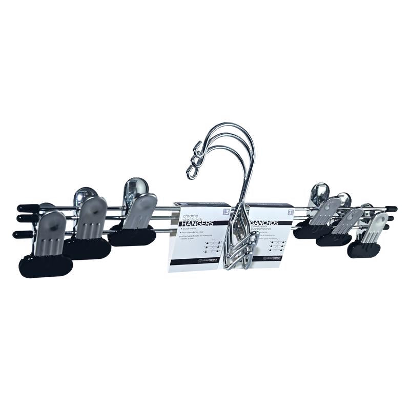 ClosetSelect Metal Silver Skirt/Slack Hanger 3 pk, Pack of 12