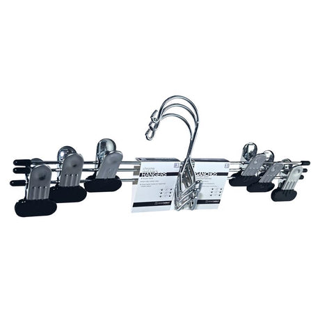ClosetSelect Metal Silver Skirt/Slack Hanger 3 pk, Pack of 12