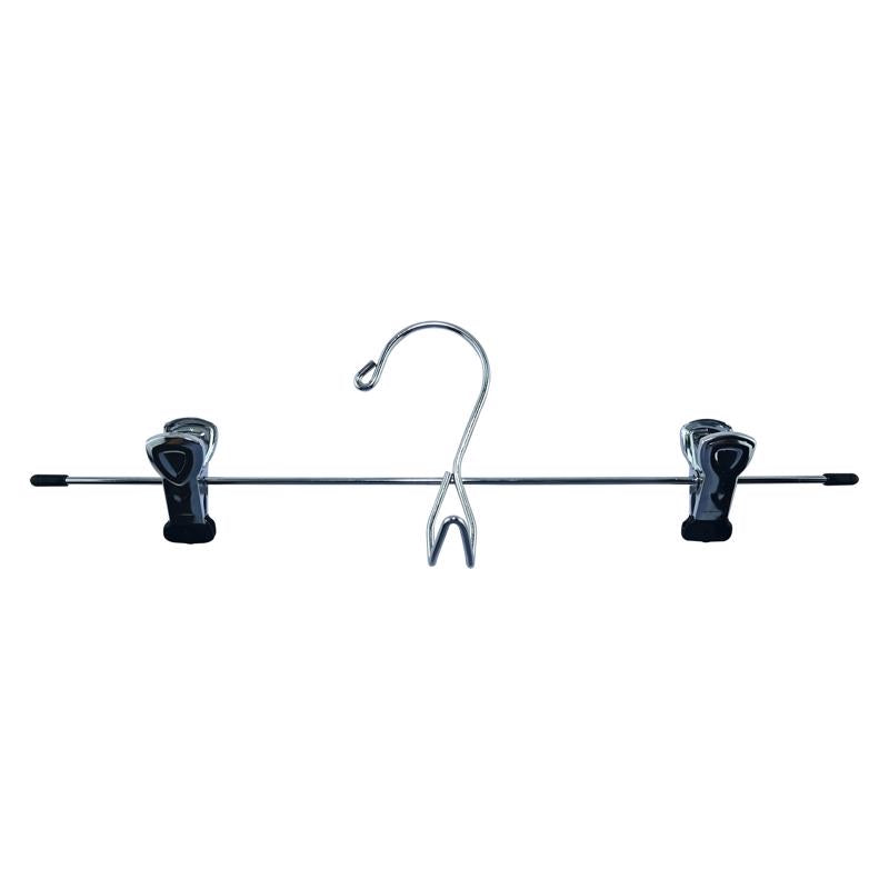 ClosetSelect Metal Silver Skirt/Slack Hanger 3 pk, Pack of 12