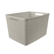 Curver Large 18 L Beige Woven Basket 9.1 in. H X 14.2 in. W X 11 in. D Stackable, Pack of 2