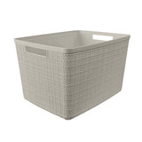 Curver Large 18 L Beige Woven Basket 9.1 in. H X 14.2 in. W X 11 in. D Stackable, Pack of 2