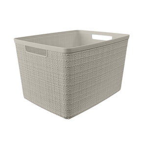 Curver Large 18 L Beige Woven Basket 9.1 in. H X 14.2 in. W X 11 in. D Stackable, Pack of 2