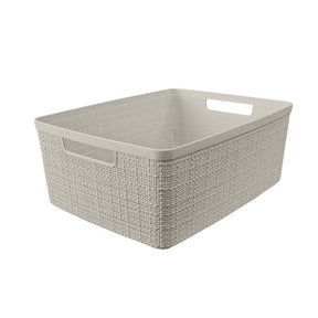 Curver Medium 12 L Beige Woven Basket 5.7 in. H X 13.9 in. W X 10.7 in. D Stackable, Pack of 3