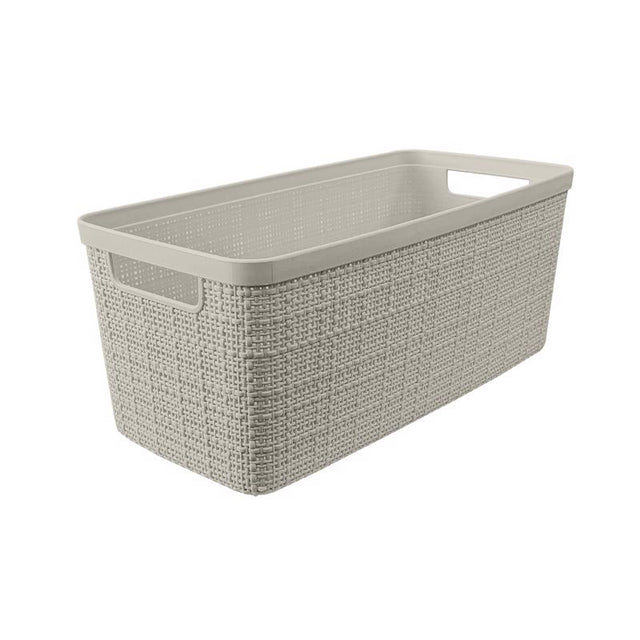 Curver Slim 6.8 L Beige Woven Basket 5.7 in. H X 13.6 in. W X 6.7 in. D Stackable, Pack of 4