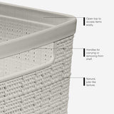 Curver Slim 6.8 L Beige Woven Basket 5.7 in. H X 13.6 in. W X 6.7 in. D Stackable, Pack of 4