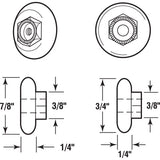 Prime-Line 7/8 in. D X 1 in. L White Nylon/Steel Shower Door Roller 4 pk, Pack of 6