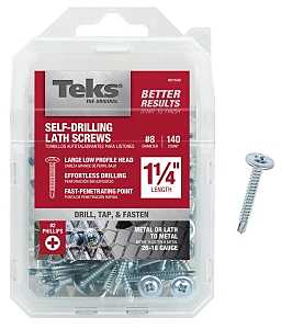 Teks 21532 Lath Screw, #8 Thread, 2.38 in L, Truss Head, Phillips Drive, Drill Point, Steel, Zinc, 140 PK