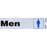 HILLMAN English Silver Restroom Sign 2 in. H X 8 in. W, Pack of 6