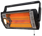 PowerZone QGW15-602 Ceiling-Mounted Dual Quartz Heater, 12.5 A, 120 V, 1500 W, Black