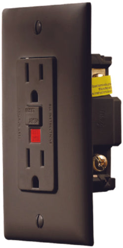 GFCI OUTLET-DUAL W/CVR BLK