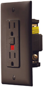 GFCI OUTLET-DUAL W/CVR BLK