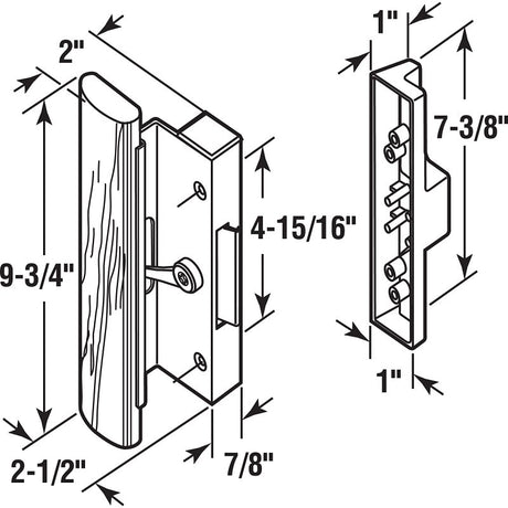 Prime-Line C 1126 Handleset, Aluminum/Wood