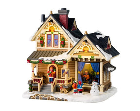 LIC LTD 45221 Christmas Eve at Grandmas, Caddington Village, Resin, Pack of 4