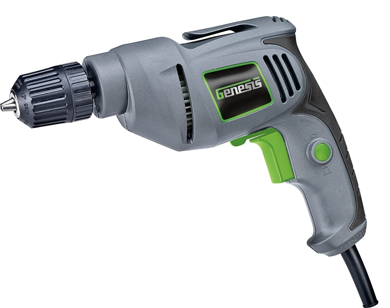 Genesis GD38B Electric Drill, 4.2 A, 3/8 in Chuck, Keyless Chuck