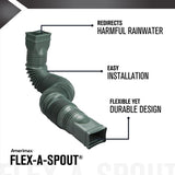 Amerimax Flex-A-Spout 4.5 in. H X 4.5 in. W X 55 in. L Green Vinyl K Downspout Extension
