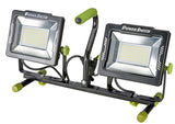PowerSmith PWLD200T Dual-Head Work Light with Tripod, 120 V, 170 W, LED Lamp, 20,000 Lumens, 5000 K Color Temp