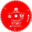 Diablo D0760UXA Saw Blade, 7-1/4 in Dia, 5/8 in Arbor, 60-Teeth, Carbide Cutting Edge, Applicable Materials: Wood, Pack of 10