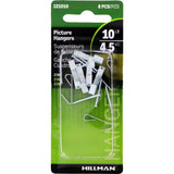 HILLMAN Zinc Silver Conventional Picture Hanger 10 lb 8 pk, Pack of 10