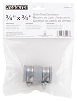ProSource KJ-004 Coupling, 3/4 x 3/4 in, Any Drain Application that Uses Plastic, Cast Iron, Steel or Copper Drain Pipes