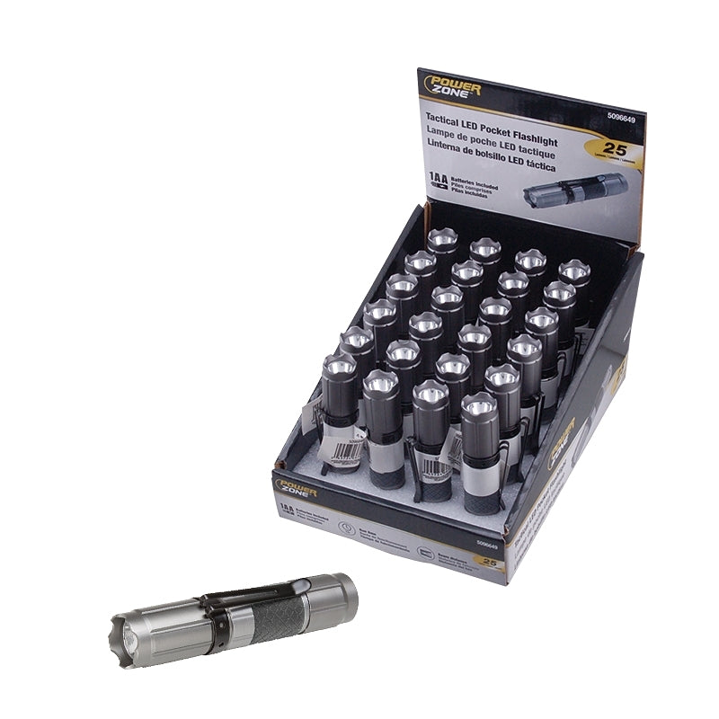 PowerZone 12142 Flashlight, AA Battery, LED Lamp, 25 Lumens, Pack of 24