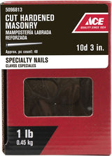 Ace 10D 3 in. Masonry Bright Steel Nail Flat Head 1 lb