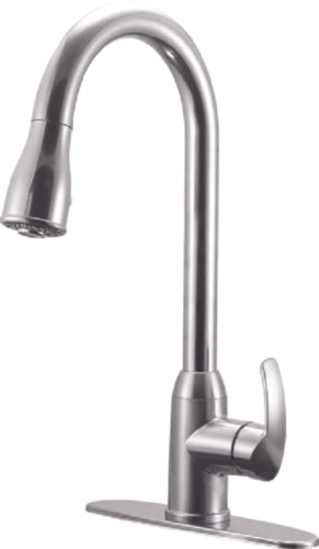 Dura Faucet DFNMK508CP Single Handle Pull-Down Kitchen Faucet, Chrome