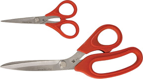 Wiss WHCS2 Scissors Set, Stainless Steel Blade, Soft-Touch Handle, Black/Red Handle