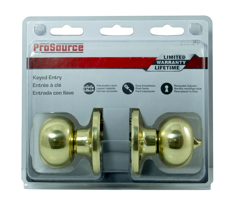 ProSource T9700BRA4V Entry Knob, Brass, K3, KW1 Keyway, 3 Grade, Pack of 3