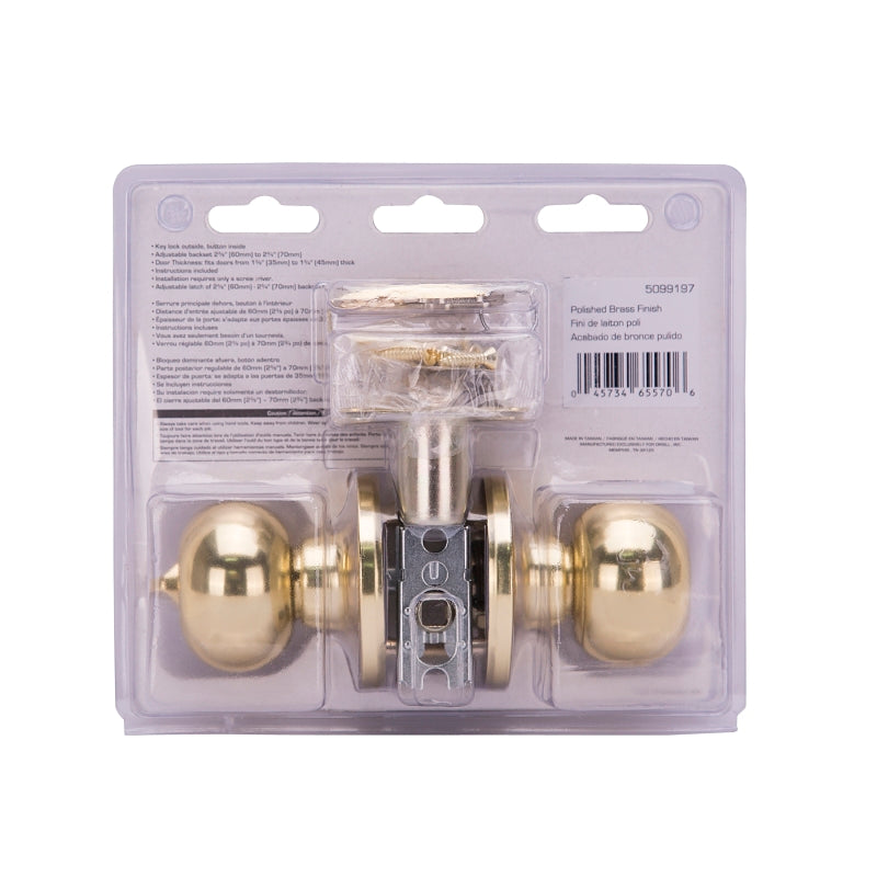 ProSource T9700BRA4V Entry Knob, Brass, K3, KW1 Keyway, 3 Grade, Pack of 3