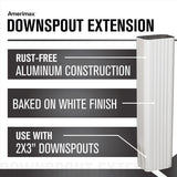 Amerimax 3 in. H X 2 in. W X 15 in. L White Aluminum K Downspout Extension