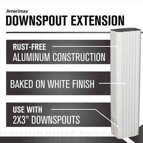 Amerimax 3 in. H X 2 in. W X 15 in. L White Aluminum K Downspout Extension