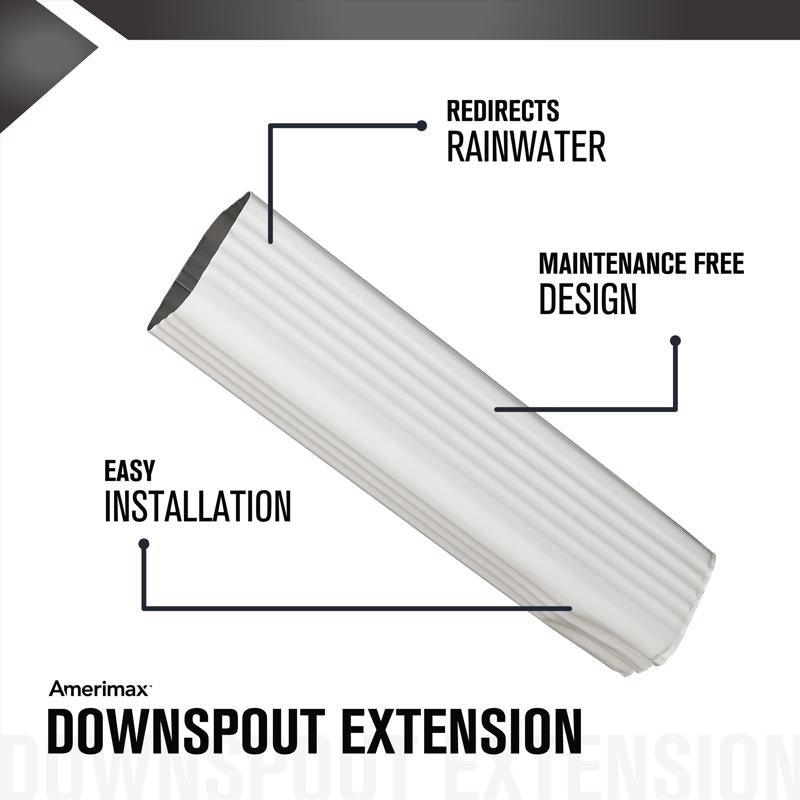 Amerimax 3 in. H X 2 in. W X 15 in. L White Aluminum K Downspout Extension