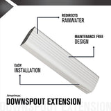 Amerimax 3 in. H X 2 in. W X 15 in. L White Aluminum K Downspout Extension
