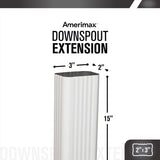 Amerimax 3 in. H X 2 in. W X 15 in. L White Aluminum K Downspout Extension