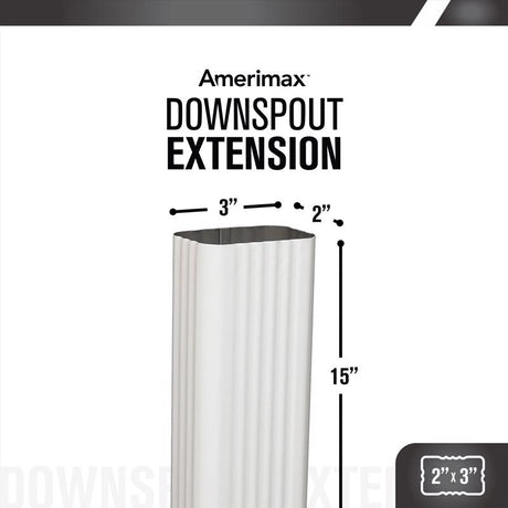 Amerimax 3 in. H X 2 in. W X 15 in. L White Aluminum K Downspout Extension