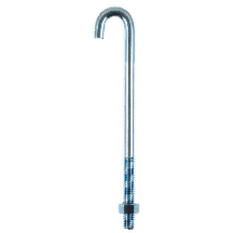 Hampton Small Zinc-Plated Silver Zinc 1 in. L J-Bolt 375 lb 1 pk, Pack of 10