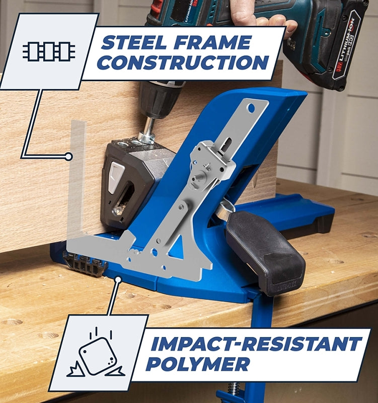 Kreg KPHJ720 Series Pocket Hole Jig, 1/2 to 1-1/2 in Clamping, Includes: Dust Collection Blade and Adapter