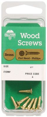 HILLMAN No. 6 X 1-1/4 in. L Phillips Coarse Wood Screws 4 pk, Pack of 10