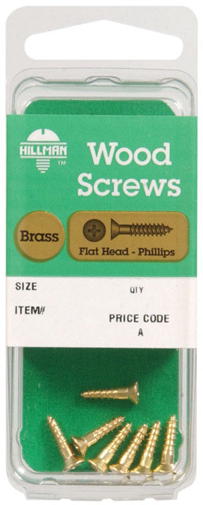 HILLMAN No. 12 X 1-1/2 in. L Phillips Coarse Wood Screws 1 pk, Pack of 10