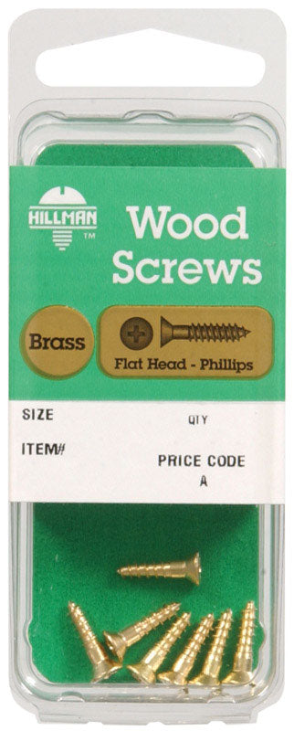 HILLMAN No. 12 X 1-1/2 in. L Phillips Coarse Wood Screws 1 pk, Pack of 10