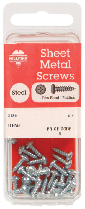 HILLMAN No. 10 Ga. X 2-1/2 in. L Phillips Pan Head Sheet Metal Screws 1 pk, Pack of 10